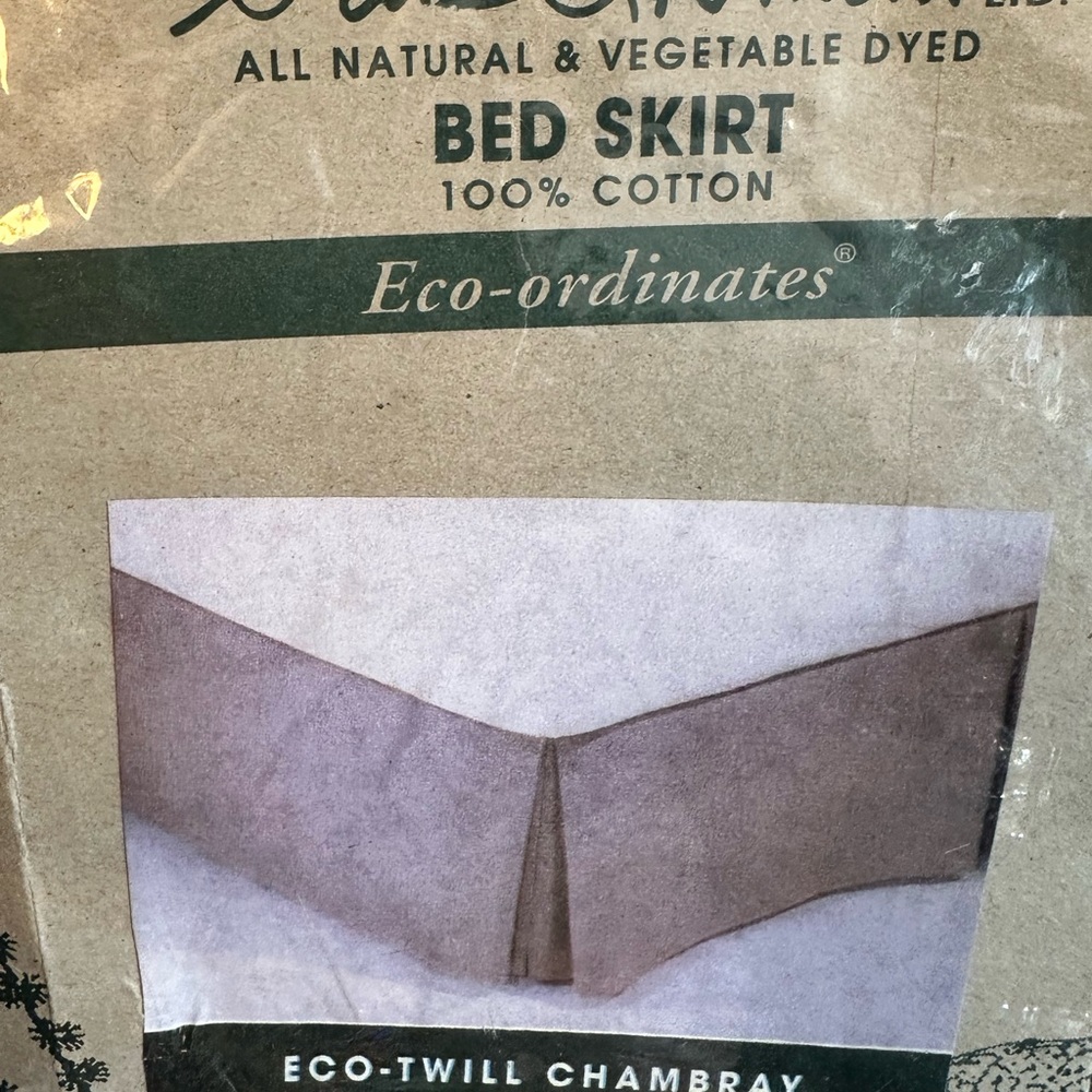 Bed Skirt by Park B. Smith.All natural & vegetable dyed. 100% cotton.Eco-Twill